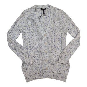BCBG Maxazria Kiril Drop Needle Cardigan Chambray Womens Size Medium 100% Cotton